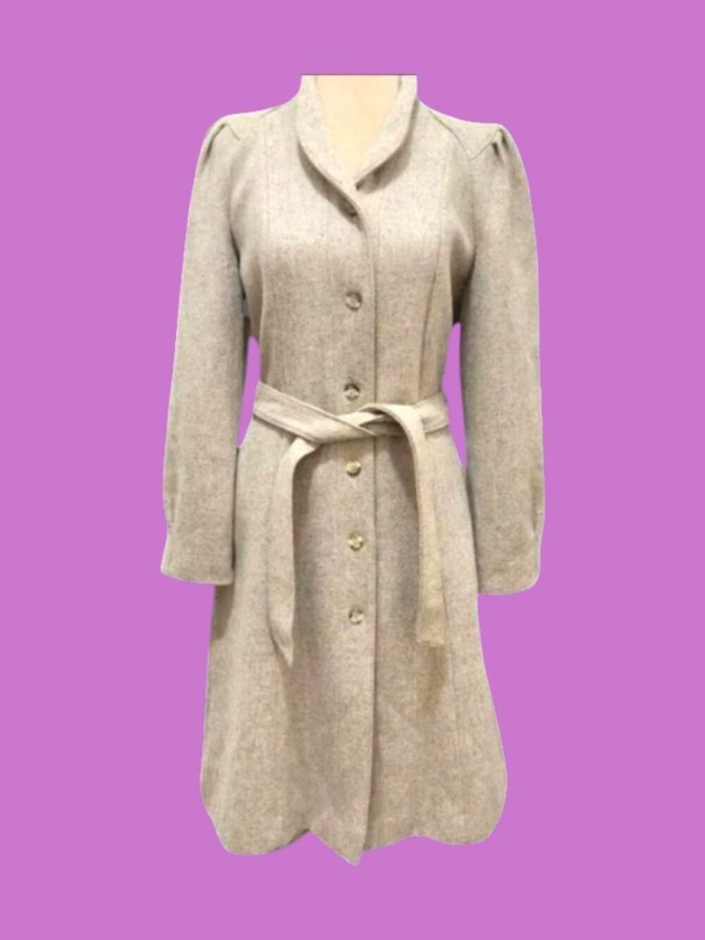 80's vtg deadstock beige wool coat wool coat